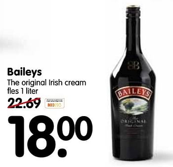 Aanbiedingen Baileys the original irish cream - Baileys - Geldig van 16/10/2016 tot 22/10/2016 bij Em-té