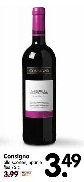 Aanbiedingen Consigna - Rode wijnen - Geldig van 16/10/2016 tot 22/10/2016 bij Em-té