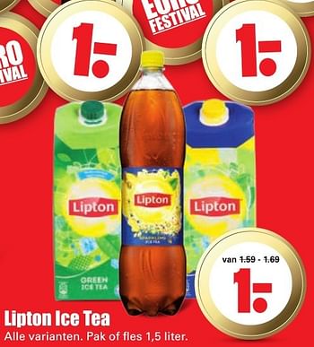 Aanbiedingen Lipton ice tea - Lipton - Geldig van 16/10/2016 tot 22/10/2016 bij Lekker Doen