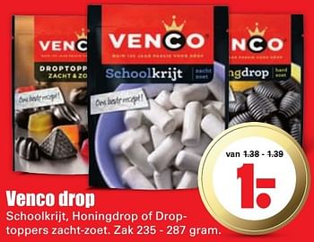 Aanbiedingen Venco drop - Venco - Geldig van 16/10/2016 tot 22/10/2016 bij Lekker Doen