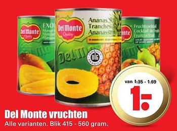 Aanbiedingen Del monte vruchten - Del Monte - Geldig van 16/10/2016 tot 22/10/2016 bij Lekker Doen