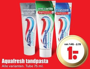 Aanbiedingen Aquafresh tandpasta - Aquafresh - Geldig van 16/10/2016 tot 22/10/2016 bij Lekker Doen