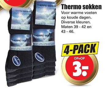 Aanbiedingen Thermo sokken - Huismerk - Dirk - Geldig van 16/10/2016 tot 22/10/2016 bij Lekker Doen