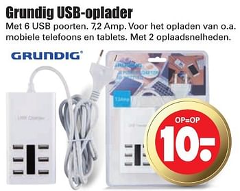 Aanbiedingen Grundig usb-oplader - Grundig - Geldig van 16/10/2016 tot 22/10/2016 bij Lekker Doen