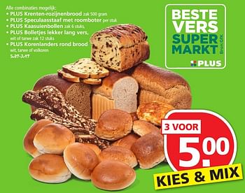 Aanbiedingen Plus krenten-rozijnenbrood - Huismerk - Plus - Geldig van 16/10/2016 tot 22/10/2016 bij Plus