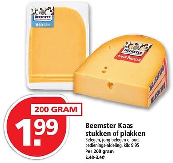 Aanbiedingen Beemster kaas stukken of plakken - Beemster - Geldig van 16/10/2016 tot 22/10/2016 bij Plus