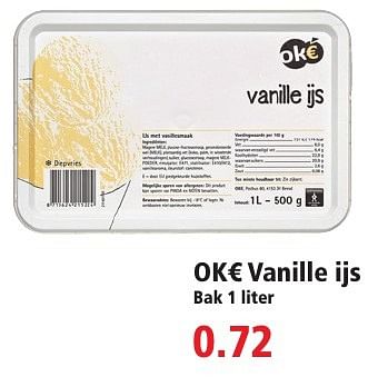 Aanbiedingen Ok€ vanille ijs - Okâ‚¬ - Geldig van 16/10/2016 tot 22/10/2016 bij Plus