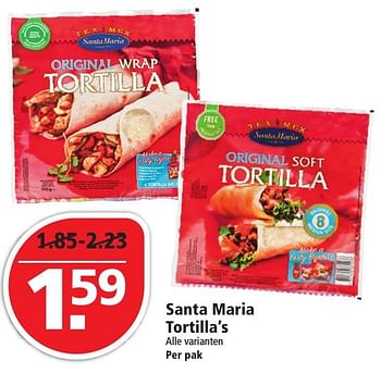 Aanbiedingen Santa maria tortilla`s - Santa Maria - Geldig van 16/10/2016 tot 22/10/2016 bij Plus