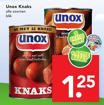 Aanbiedingen Unox knaks - Unox - Geldig van 16/10/2016 tot 22/10/2016 bij Deen Supermarkten