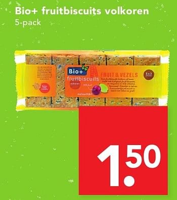 Aanbiedingen Bio+ fruitbiscuits volkoren - Bio+ - Geldig van 16/10/2016 tot 22/10/2016 bij Deen Supermarkten