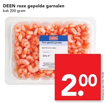Aanbiedingen Deen roze gepelde garnalen - Huismerk deen supermarkt - Geldig van 16/10/2016 tot 22/10/2016 bij Deen Supermarkten