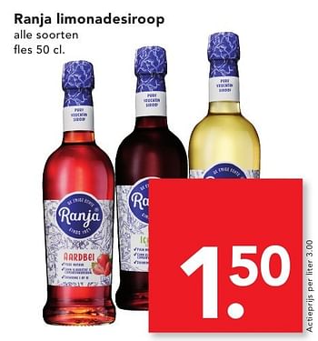 Aanbiedingen Ranja limonadesiroop - Ranja - Geldig van 16/10/2016 tot 22/10/2016 bij Deen Supermarkten