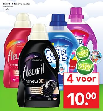 Aanbiedingen Fleuril of reus wasmiddel - Huismerk deen supermarkt - Geldig van 16/10/2016 tot 22/10/2016 bij Deen Supermarkten