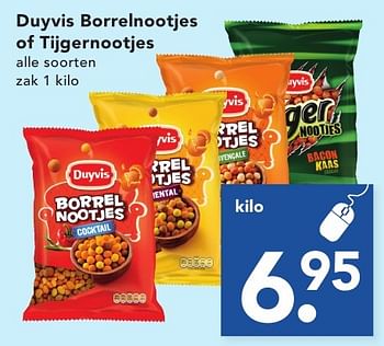 Aanbiedingen Duyvis borrelnootjes of tijgernootjes - Duyvis - Geldig van 16/10/2016 tot 22/10/2016 bij Deen Supermarkten