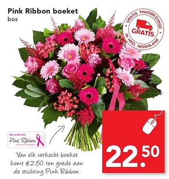 Aanbiedingen Pink ribbon boeket - Huismerk deen supermarkt - Geldig van 16/10/2016 tot 22/10/2016 bij Deen Supermarkten