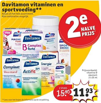 Aanbiedingen Davitamon vitaminen en sportvoeding - Davitamon - Geldig van 11/10/2016 tot 23/10/2016 bij Kruidvat