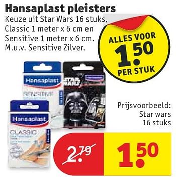 Aanbiedingen Hansaplast pleisters - Hansaplast - Geldig van 11/10/2016 tot 23/10/2016 bij Kruidvat