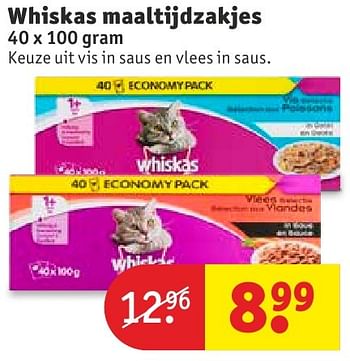 Aanbiedingen Whiskas maaltijdzakjes - Whiskas - Geldig van 11/10/2016 tot 23/10/2016 bij Kruidvat