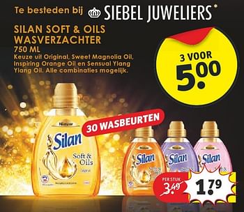 Aanbiedingen Silan soft + oils wasverzachter - Silan - Geldig van 11/10/2016 tot 23/10/2016 bij Kruidvat