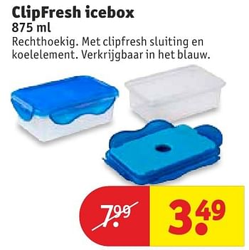 Aanbiedingen Clipfresh icebox - Huismerk - Kruidvat - Geldig van 11/10/2016 tot 23/10/2016 bij Kruidvat