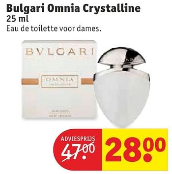 Aanbiedingen Bulgari omnia crystalline eau de toilette voor dames - Bulgari - Geldig van 11/10/2016 tot 23/10/2016 bij Kruidvat