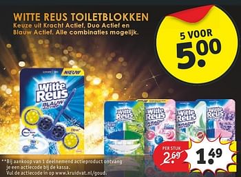 Aanbiedingen Witte reus toiletblokken - Witte reus - Geldig van 11/10/2016 tot 23/10/2016 bij Kruidvat