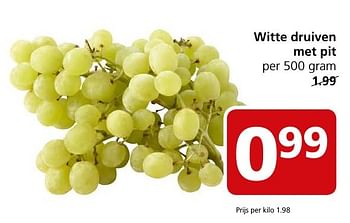 Aanbiedingen Witte druiven met pit - Huismerk - Jan Linders - Geldig van 17/10/2016 tot 23/10/2016 bij Jan Linders