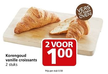 Aanbiedingen Korengoud vanille croissants - Korengoud - Geldig van 17/10/2016 tot 23/10/2016 bij Jan Linders