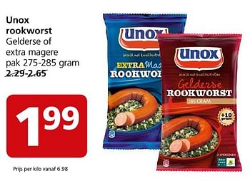Aanbiedingen Unox rookworst - Unox - Geldig van 17/10/2016 tot 23/10/2016 bij Jan Linders