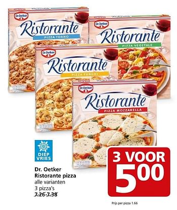 Aanbiedingen Dr. oetker ristorante pizza - Dr. Oetker - Geldig van 17/10/2016 tot 23/10/2016 bij Jan Linders