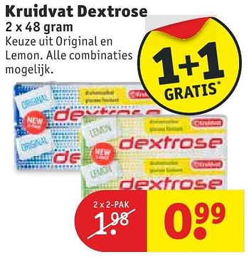 Aanbiedingen Kruidvat dextrose - Huismerk - Kruidvat - Geldig van 11/10/2016 tot 23/10/2016 bij Kruidvat