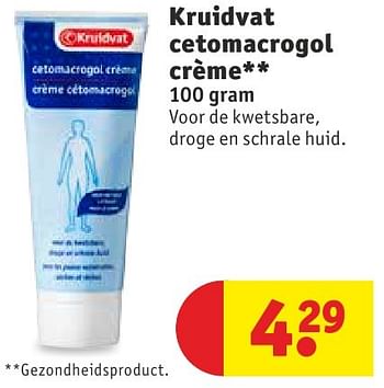 Aanbiedingen Kruidvat cetomacrogol crème - Huismerk - Kruidvat - Geldig van 11/10/2016 tot 23/10/2016 bij Kruidvat