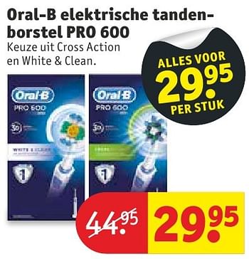 Aanbiedingen Oral-b elektrische tandenborstel pro 600 - Oral-B - Geldig van 11/10/2016 tot 23/10/2016 bij Kruidvat