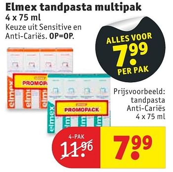 Aanbiedingen Elmex tandpasta multipak - Elmex - Geldig van 11/10/2016 tot 23/10/2016 bij Kruidvat