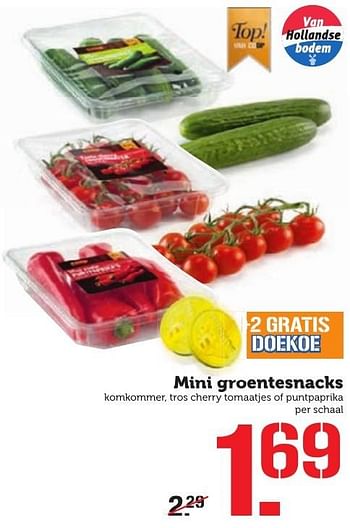 Aanbiedingen Mini groentesnacks - Huismerk - Coop - Geldig van 17/10/2016 tot 23/10/2016 bij Coop