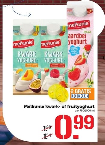Aanbiedingen Melkunie kwark- of fruityoghurt - Melkunie - Geldig van 17/10/2016 tot 23/10/2016 bij Coop