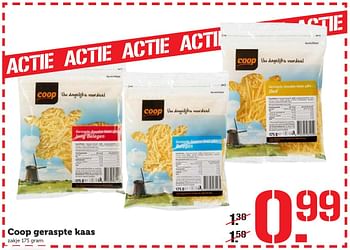 Aanbiedingen Coop geraspte kaas - Huismerk - Coop - Geldig van 17/10/2016 tot 23/10/2016 bij Coop