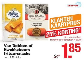 Aanbiedingen Van dobben of kwekkeboom frituursnacks - Huismerk - Coop - Geldig van 17/10/2016 tot 23/10/2016 bij Coop