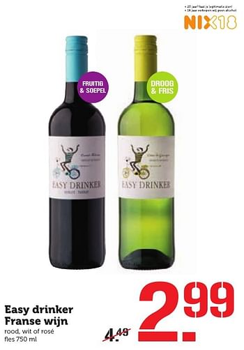 Aanbiedingen Easy drinker franse wijn - Rode wijnen - Geldig van 17/10/2016 tot 23/10/2016 bij Coop