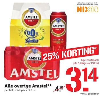 Aanbiedingen Alle overige amstel - Amstel - Geldig van 17/10/2016 tot 23/10/2016 bij Coop