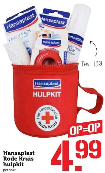 Aanbiedingen Hansaplast rode kruis hulpkit - Hansaplast - Geldig van 17/10/2016 tot 23/10/2016 bij Coop