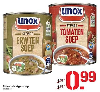 Aanbiedingen Unox stevige soep - Unox - Geldig van 17/10/2016 tot 23/10/2016 bij Coop