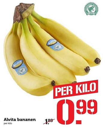 Aanbiedingen Alvita bananen - Huismerk - Coop - Geldig van 17/10/2016 tot 23/10/2016 bij Coop