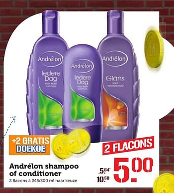 Aanbiedingen Andrélon shampoo of conditioner - Andrelon - Geldig van 17/10/2016 tot 23/10/2016 bij Coop