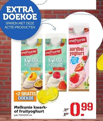 Aanbiedingen Melkunie kwarkof fruityoghurt - Melkunie - Geldig van 17/10/2016 tot 23/10/2016 bij Coop