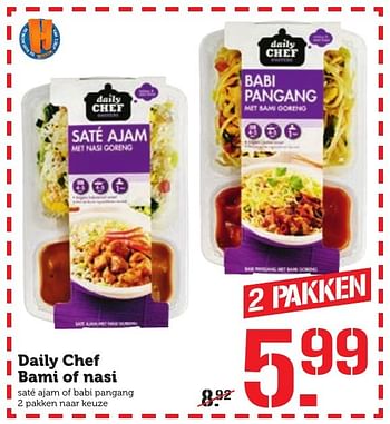 Aanbiedingen Daily chef bami of nasi - Daily chef - Geldig van 17/10/2016 tot 23/10/2016 bij Coop