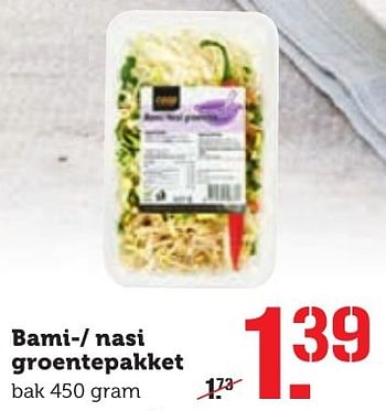 Aanbiedingen Bami-- nasi groentepakket - Huismerk - Coop - Geldig van 17/10/2016 tot 23/10/2016 bij Coop
