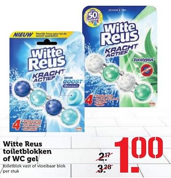 Aanbiedingen Witte reus toiletblokken of wc gel - Witte reus - Geldig van 17/10/2016 tot 23/10/2016 bij Coop