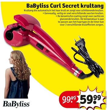Aanbiedingen Babyliss curl secret krultang - Babyliss - Geldig van 18/10/2016 tot 23/10/2016 bij Kruidvat