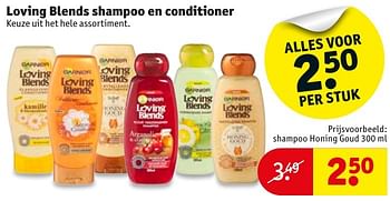 Aanbiedingen Loving blends shampoo honing goud - Garnier - Geldig van 18/10/2016 tot 23/10/2016 bij Kruidvat